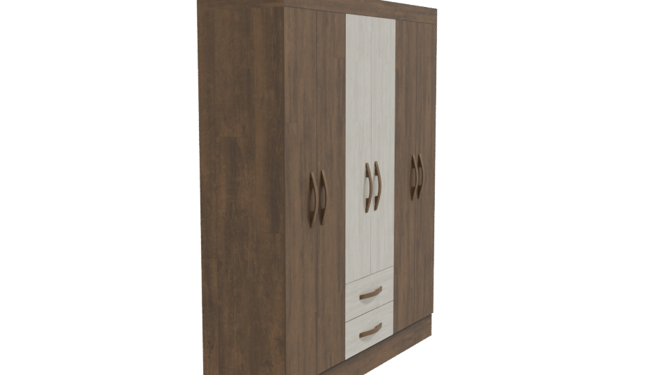 Modern Wooden Wardrobe Cabinet 3D - Professional 3D Model Render 9
