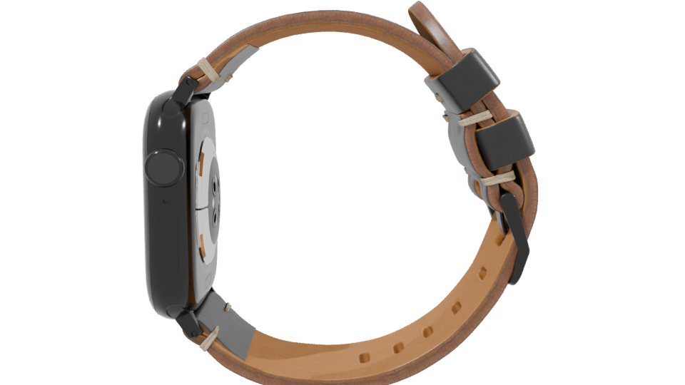 Shell Cordovan Leather Strap Watch 3D - Professional 3D Model Render 2