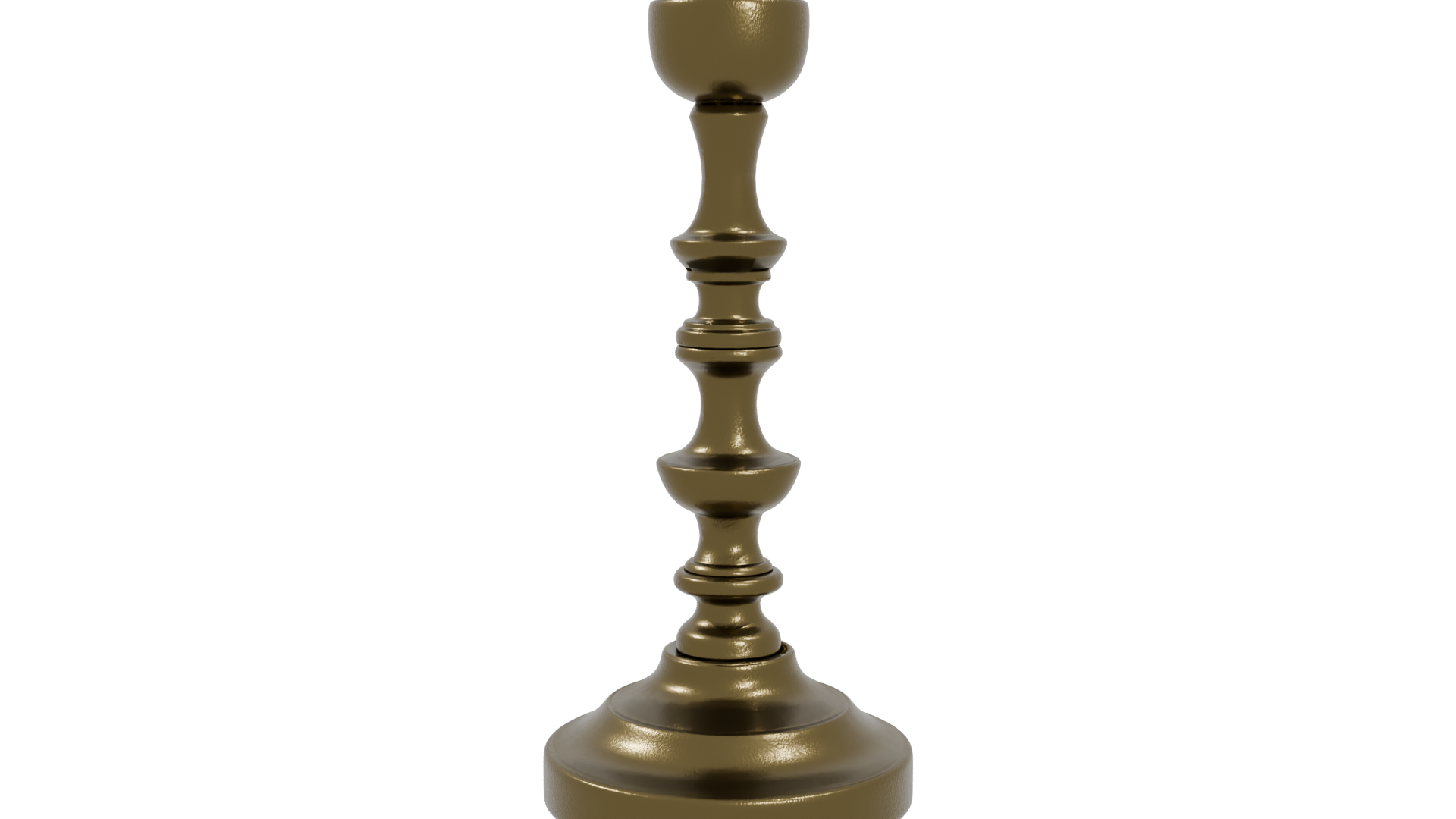 Vintage Brass Candle Holder Model - Professional 3D Model Render 4