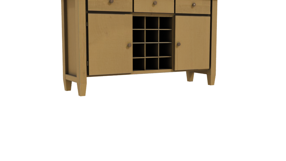 Contemporary Wooden Sideboard Model - Professional 3D Model Render 10