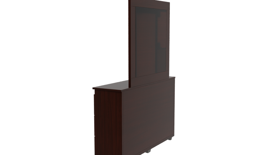 Modern Bedroom Dresser and Mirror - Professional 3D Model Render 3