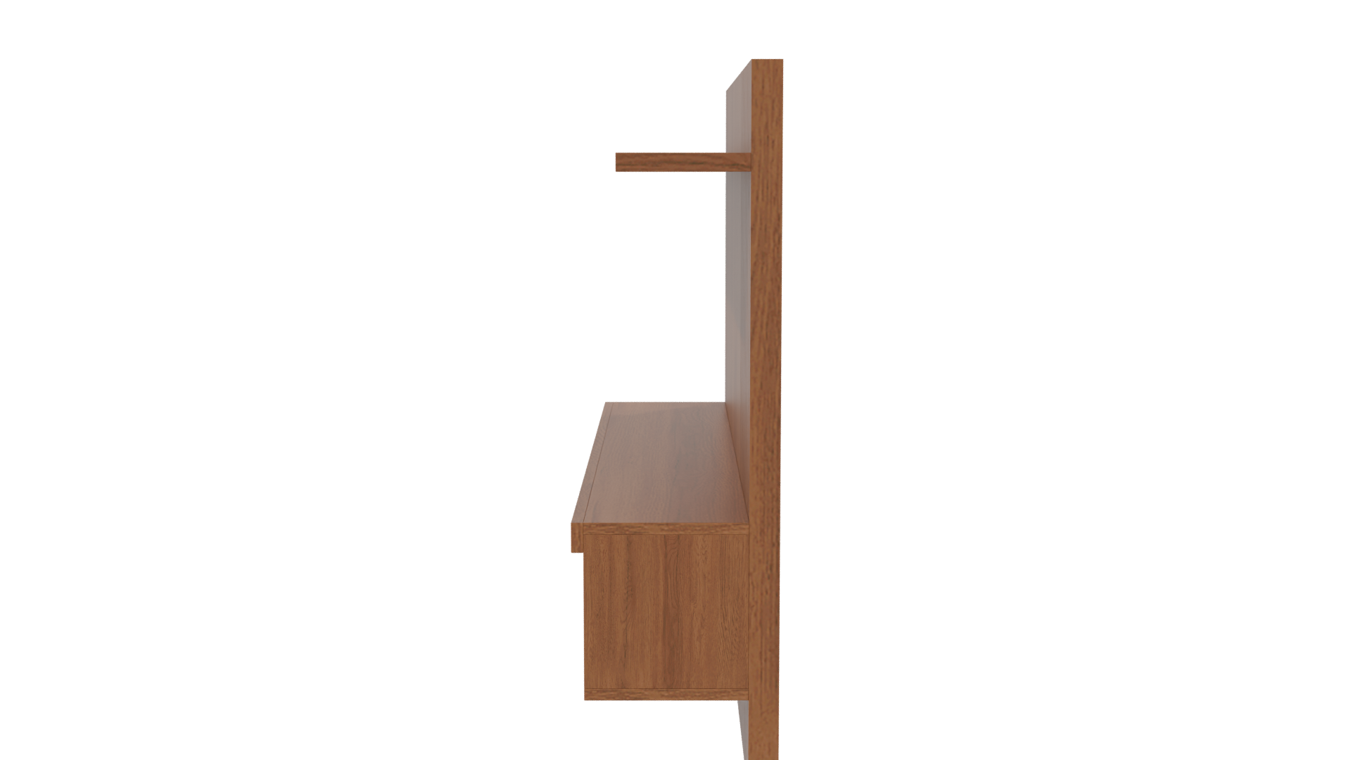 Stylish Modern Wooden Wall Shelf 3D Model - Professional 3D Model Render 2