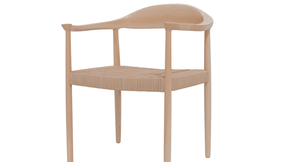 Stylish Minimalist Wooden Chair - Professional 3D Model Render 12