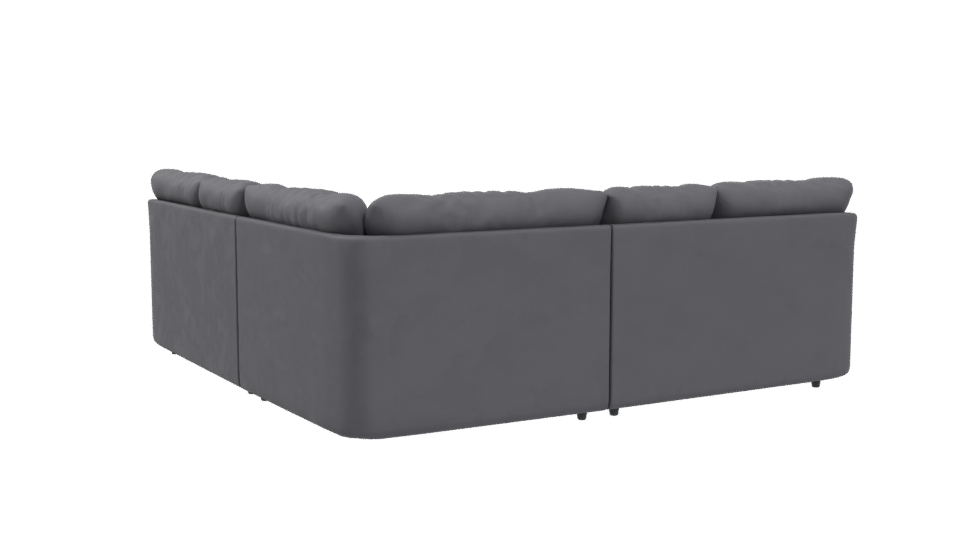 Contemporary L-Shaped Fabric Sofa 3D Model - Professional 3D Model Render 4
