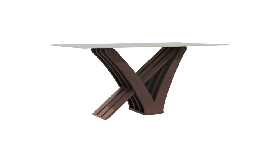 Stylish Glass-Top Dining Table 3D - Professional 3D Model Render 4