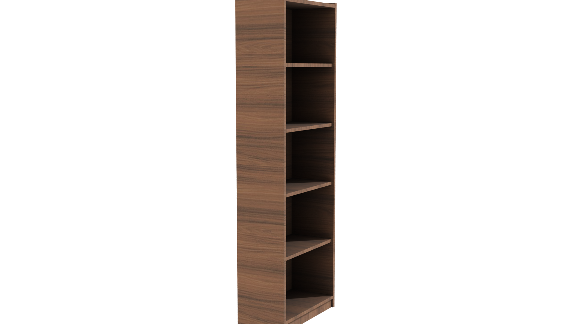 Stylish Wooden Bookshelf Model - Professional 3D Model Render 9
