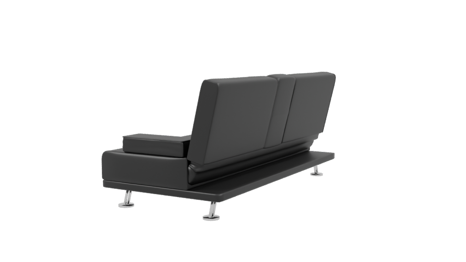 Stylish Black Sofa 3D Model - Professional 3D Model Render 3