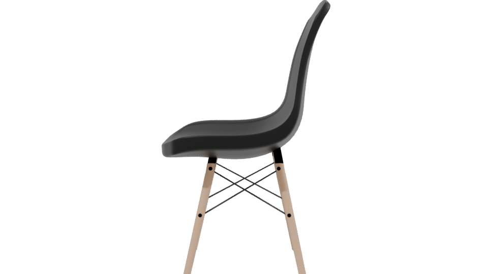 Black Modern Chair 3D Model - Professional 3D Model Render 2