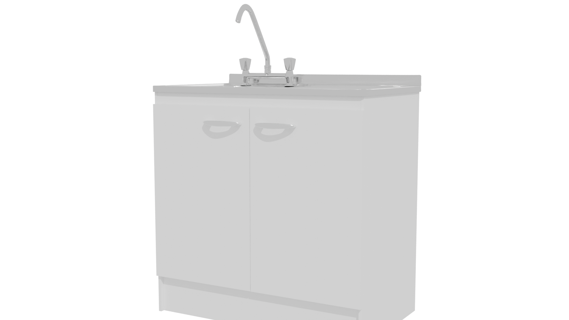 Sleek Kitchen Sink Cabinet Model - Professional 3D Model Render 12