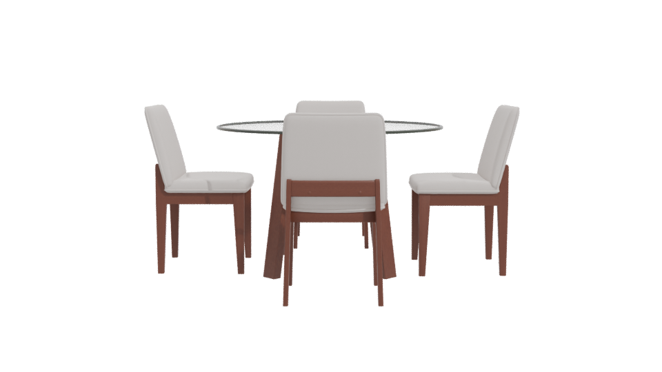 Elegant Glass Dining Table Set - Professional 3D Model Render 11