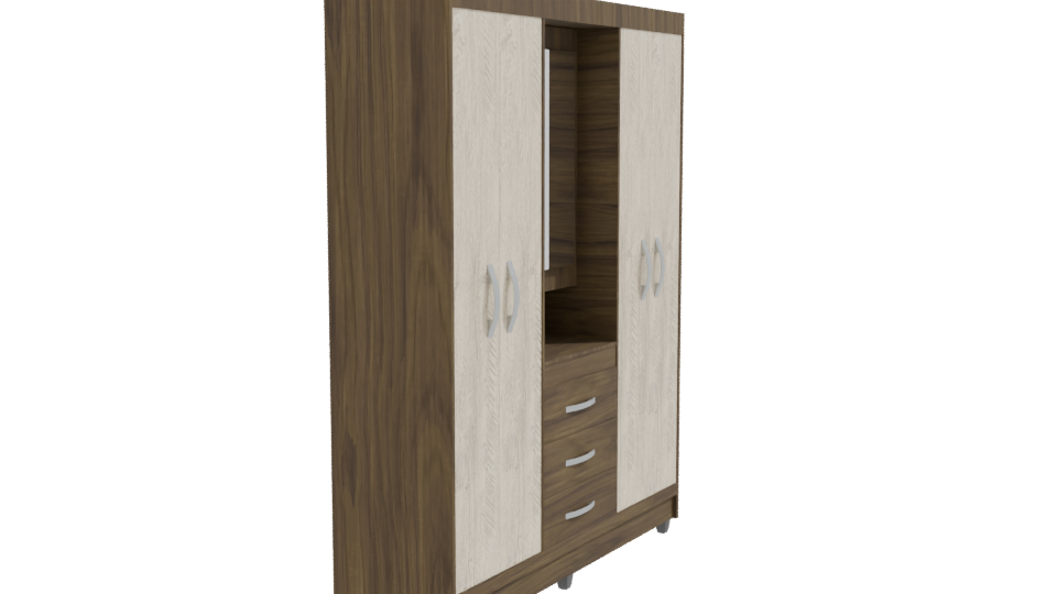 Modern Wood Storage Cabinet 3D - Professional 3D Model Render 9