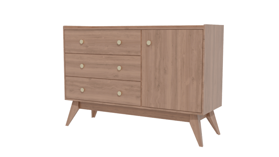 Scandinavian Storage Cabinet 3D - Professional 3D Model Render 12