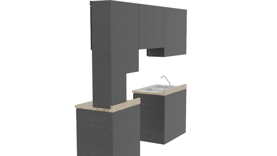 Stylish Kitchen Cabinet Set 3D - Professional 3D Model Render 3