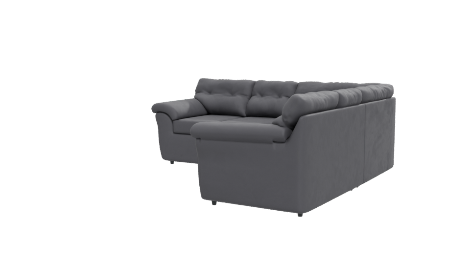 Contemporary L-Shaped Fabric Sofa 3D Model - Professional 3D Model Render 12