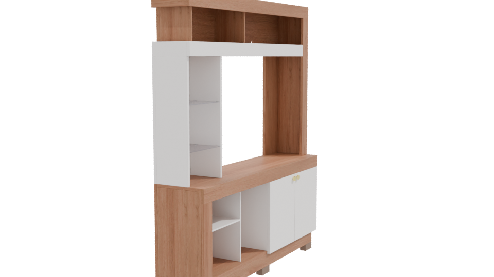 Contemporary Wood TV Stand Model - Professional 3D Model Render 9