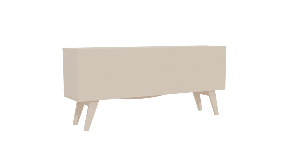 Elegant Wooden TV Stand 3D - Professional 3D Model Render 4