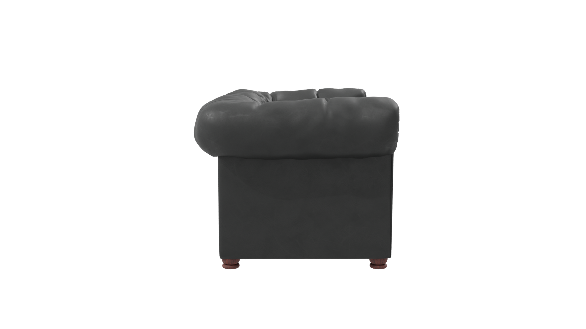 Elegant Black Leather Sofa 3D - Professional 3D Model Render 8