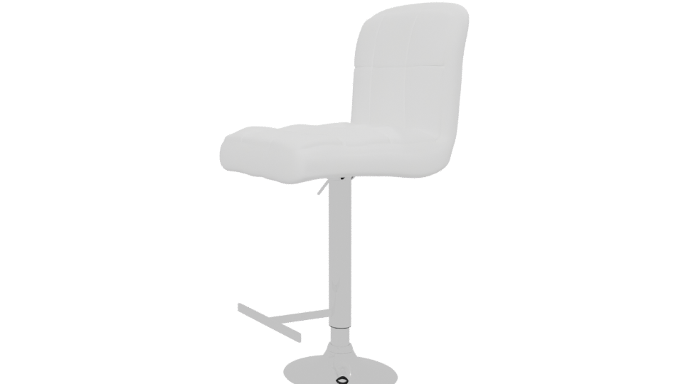 Sleek White Barstool 3D Model - Professional 3D Model Render 13