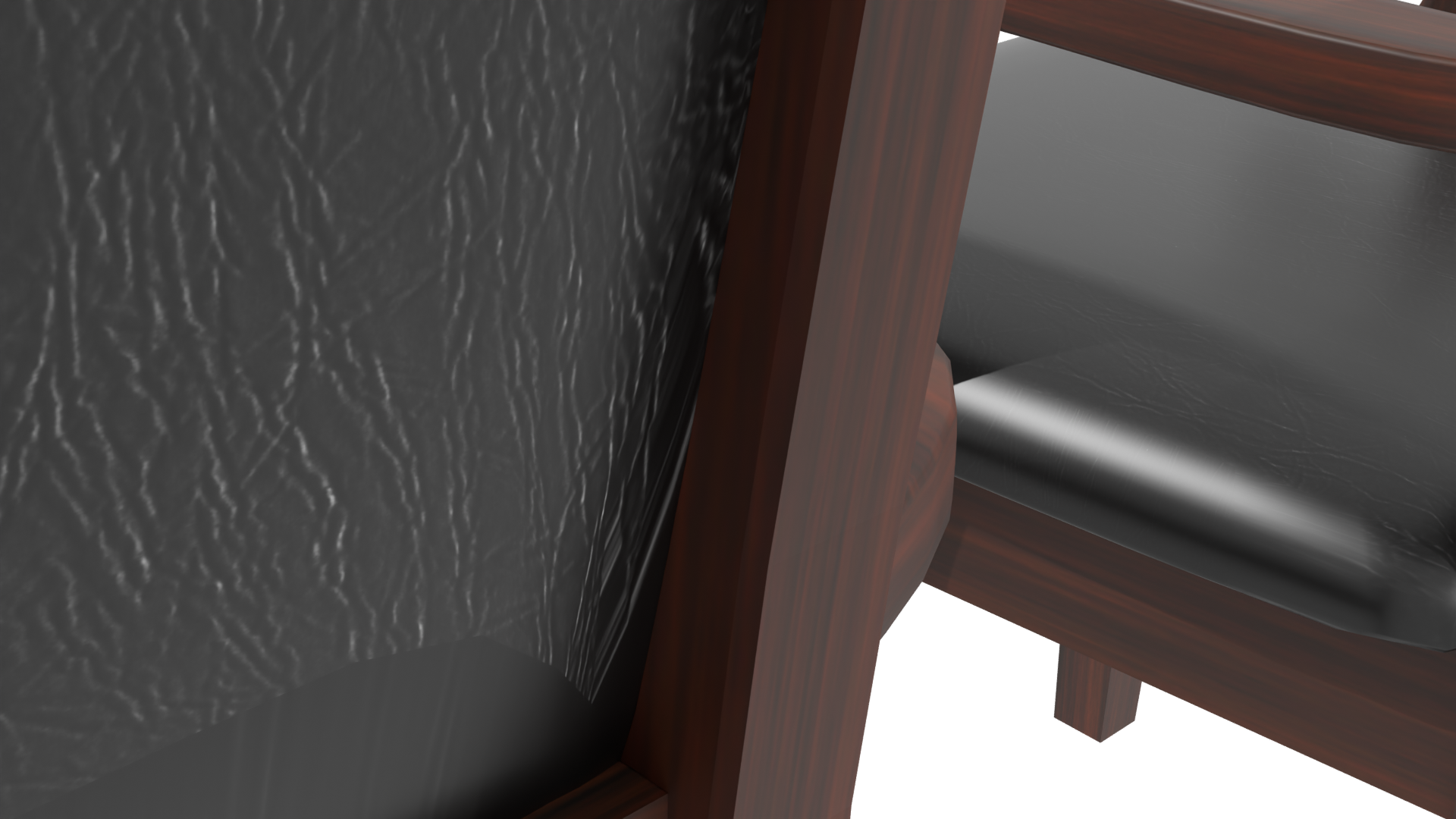 Elegant Black Upholstered Dining Chairs - Professional 3D Model Render 5