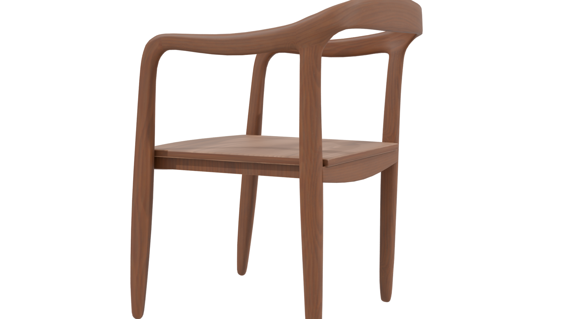 Stylish Wooden Dining Chair 3D - Professional 3D Model Render 3