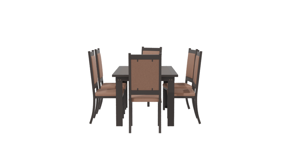 Stylish Modern Dining Table Set 3D Model - Professional 3D Model Render 2