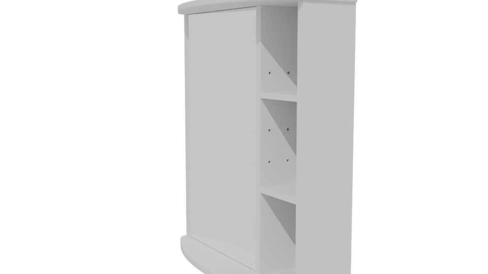 Contemporary Curved Display Cabinet 3D Model - Professional 3D Model Render 13