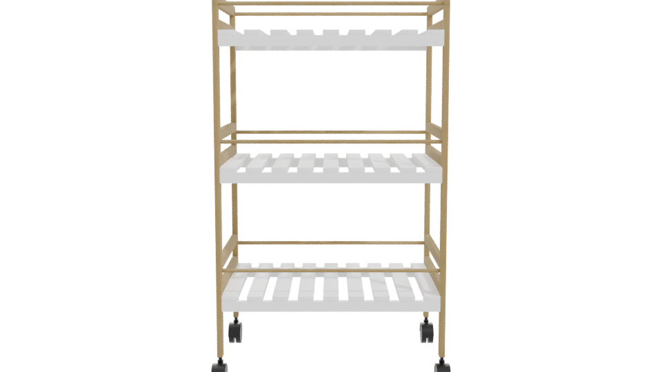 Elegant Multi-Tier Storage Rack 3D - Professional 3D Model Render 11