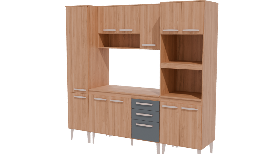 Stylish Modern Kitchen Cabinet 3D - Professional 3D Model Render 12