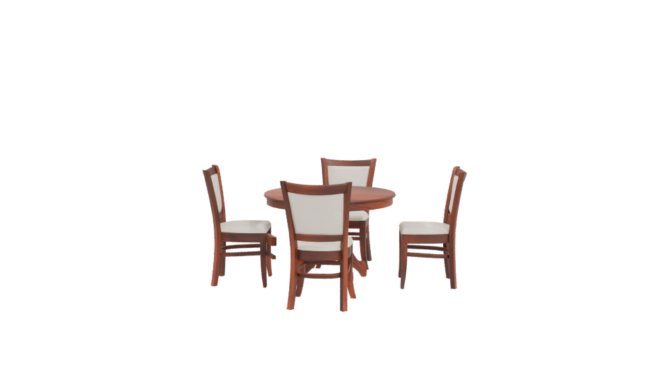 Elegant Round Dining Table Set - Professional 3D Model Render 4