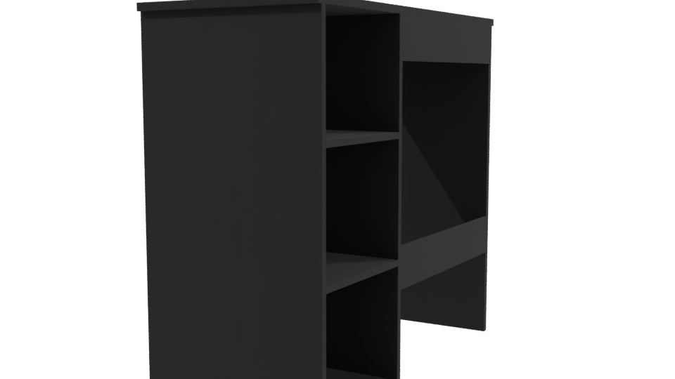 Contemporary Black Storage Desk 3D - Professional 3D Model Render 3