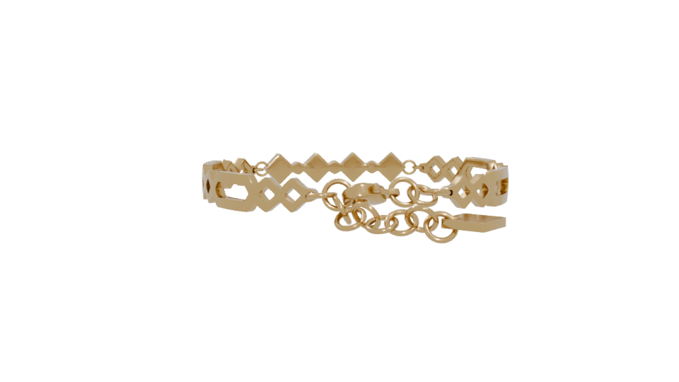 Elegant Gold Bracelet with Crystal Accents 3D Model - Professional 3D Model Render 5