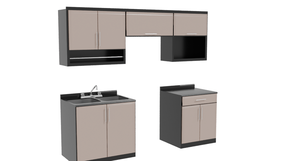 Stylish Kitchen Cabinet Set 3D - Professional 3D Model Render 10