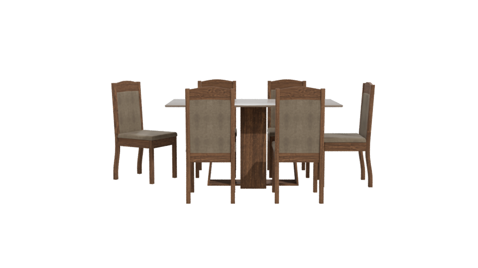 Stylish Wooden Dining Set Model - Professional 3D Model Render 11