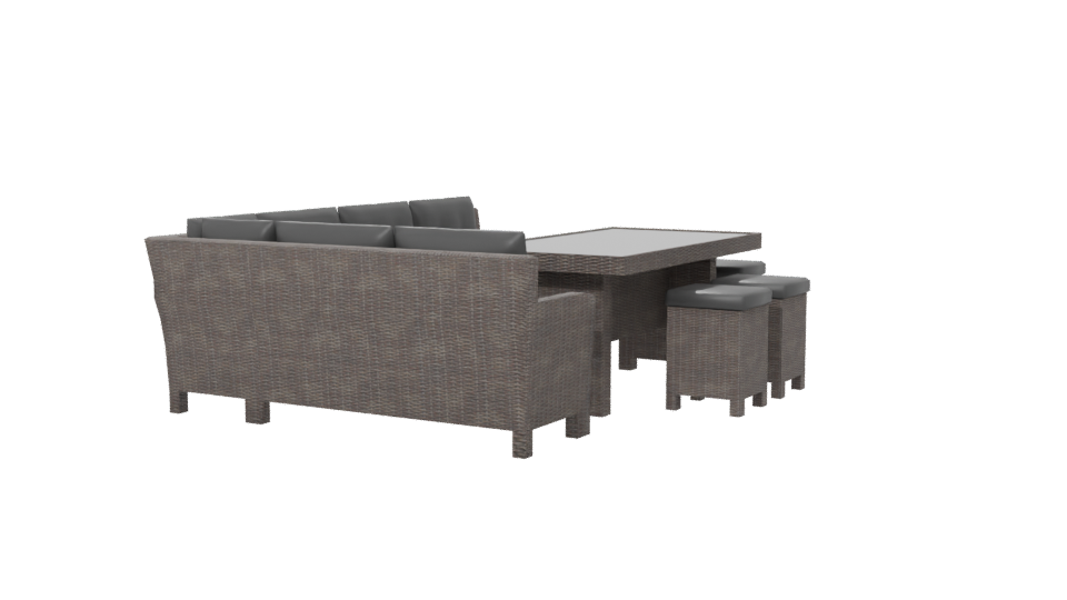 Stylish Outdoor Lounge Set 3D Model - Professional 3D Model Render 6