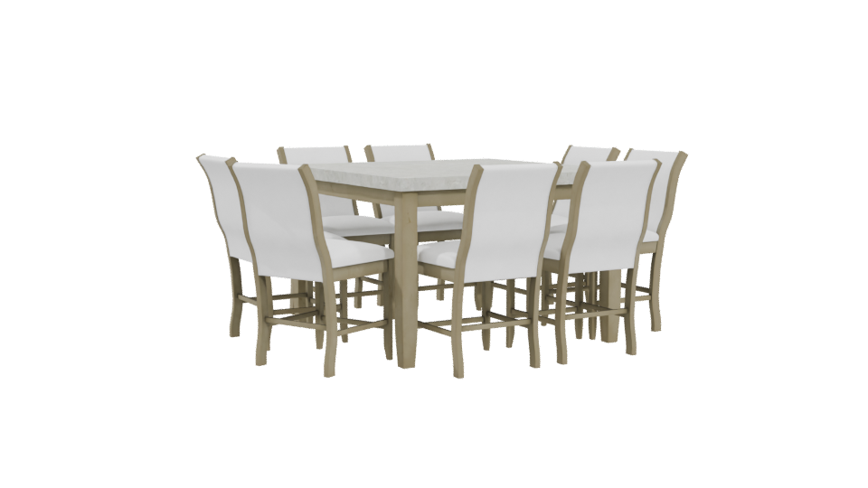 Elegant Dining Table Set 3D - Professional 3D Model Render 4
