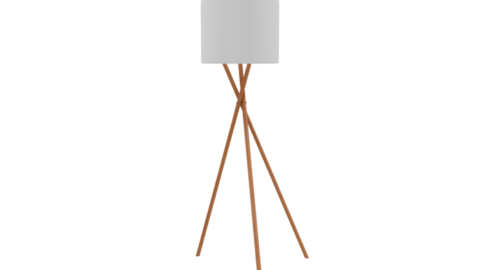 Minimalist Wooden Tripod Lamp 3D - Professional 3D Model Render 9