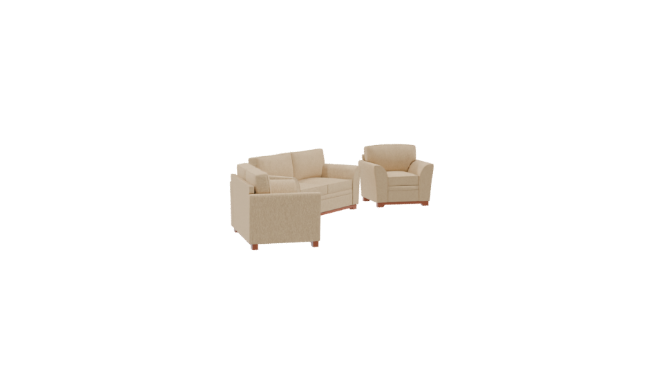 Stylish Fabric Sofa Set 3D - Professional 3D Model Render 9