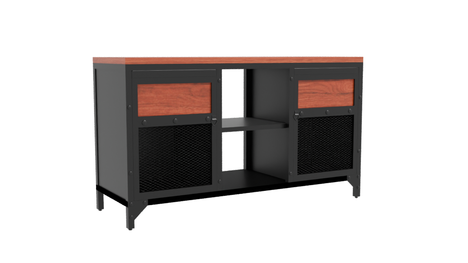 Industrial Style Storage Console 3D - Professional 3D Model Render 10