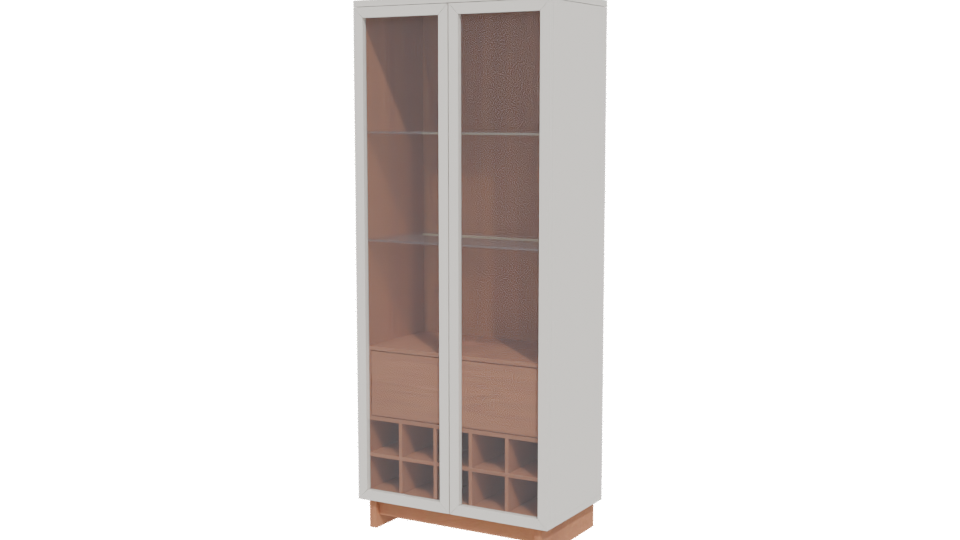 Minimalist Glass Display Cabinet 3D - Professional 3D Model Render 12