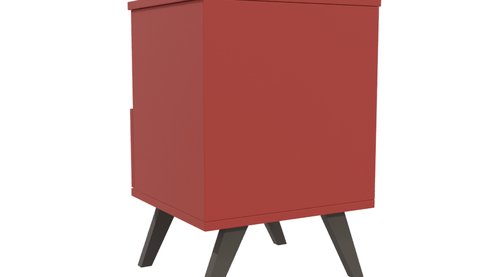 Stylish Red Nightstand 3D Model - Professional 3D Model Render 4