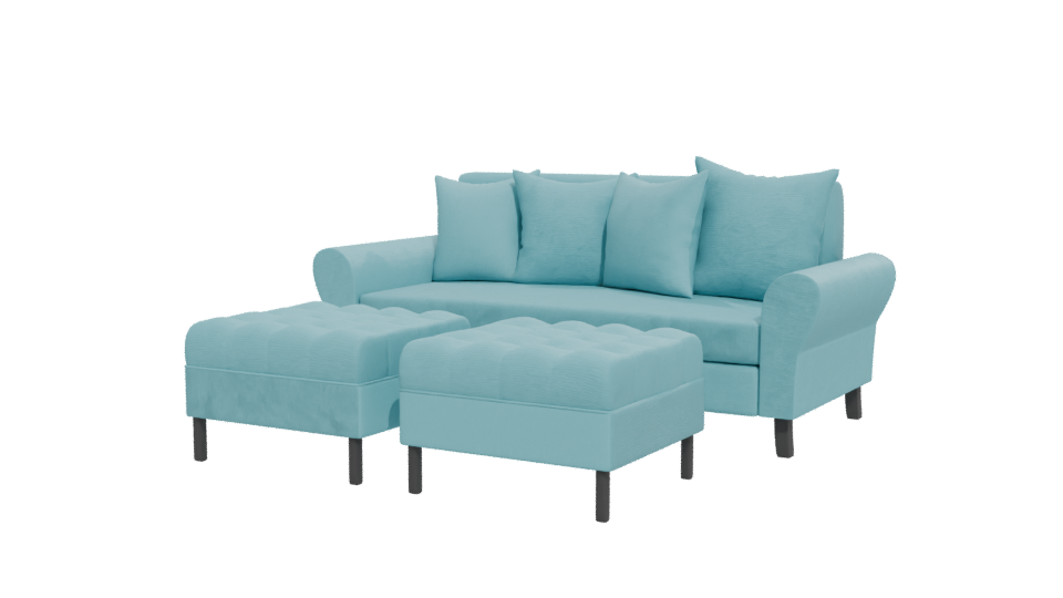 Stylish Modern L-Shaped Sofa 3D Model - Professional 3D Model Render 12