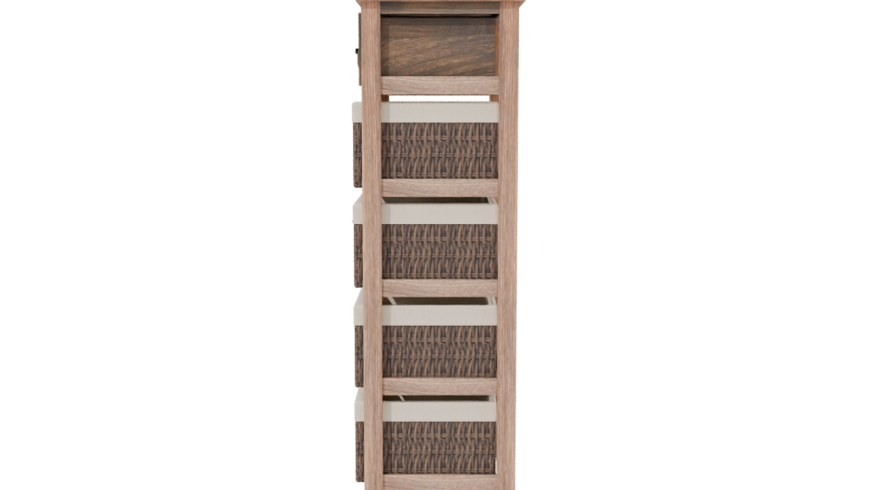 Elegant Wooden Storage Cabinet 3D Model - Professional 3D Model Render 2
