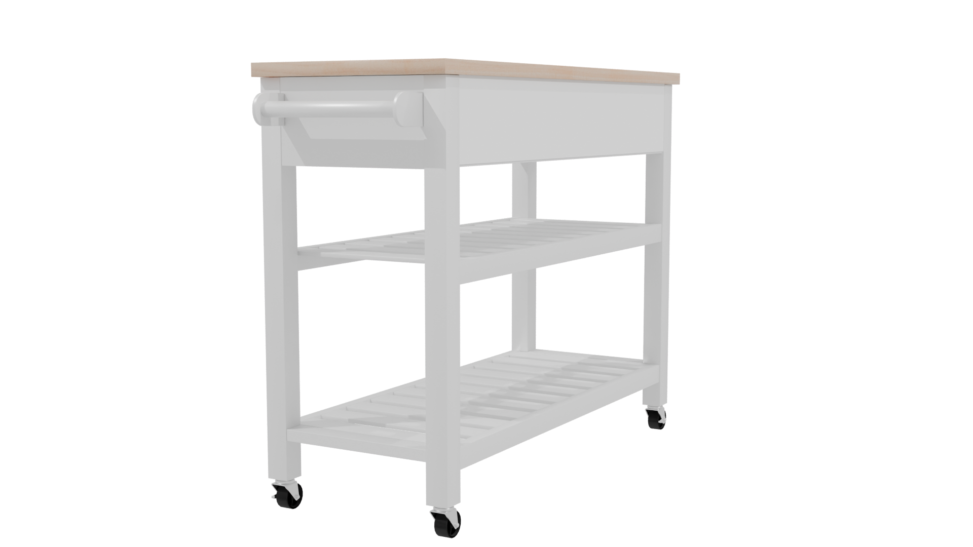 Stylish Modern Kitchen Trolley 3D Model - Professional 3D Model Render 3