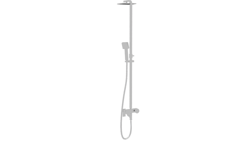 Chrome Shower Column 3D Model - Professional 3D Model Render 4