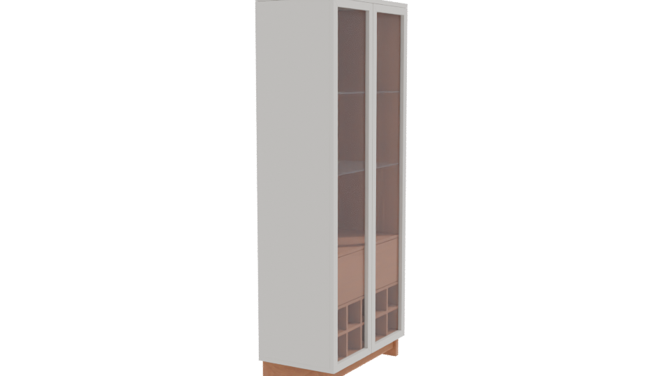 Minimalist Glass Display Cabinet 3D - Professional 3D Model Render 9