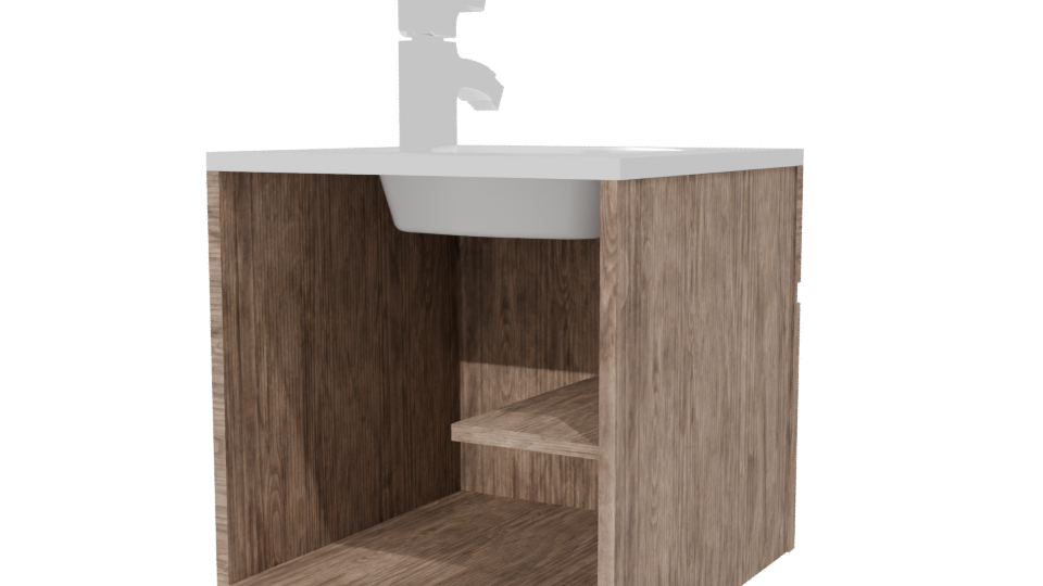 Stylish Wooden Sink Vanity 3D - Professional 3D Model Render 6
