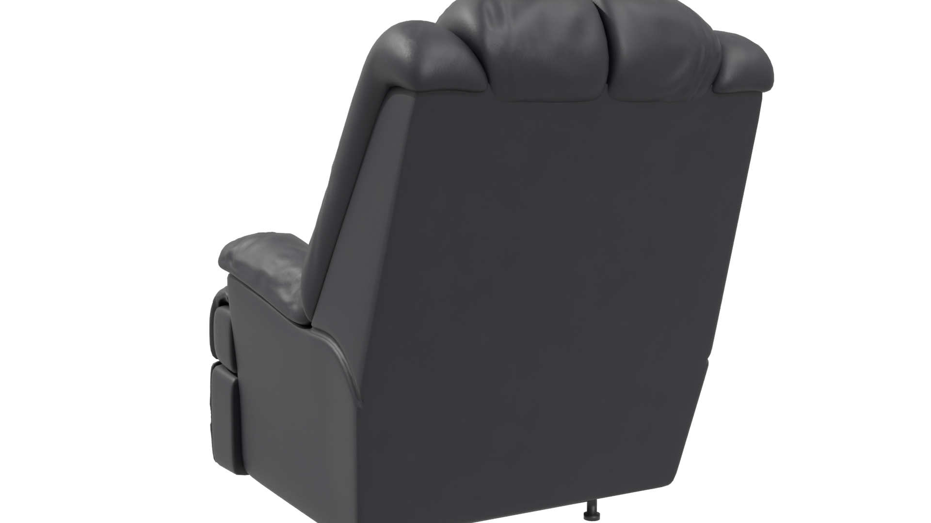 Realistic Black Leather Recliner Armchair 3D Model - Professional 3D Model Render 4