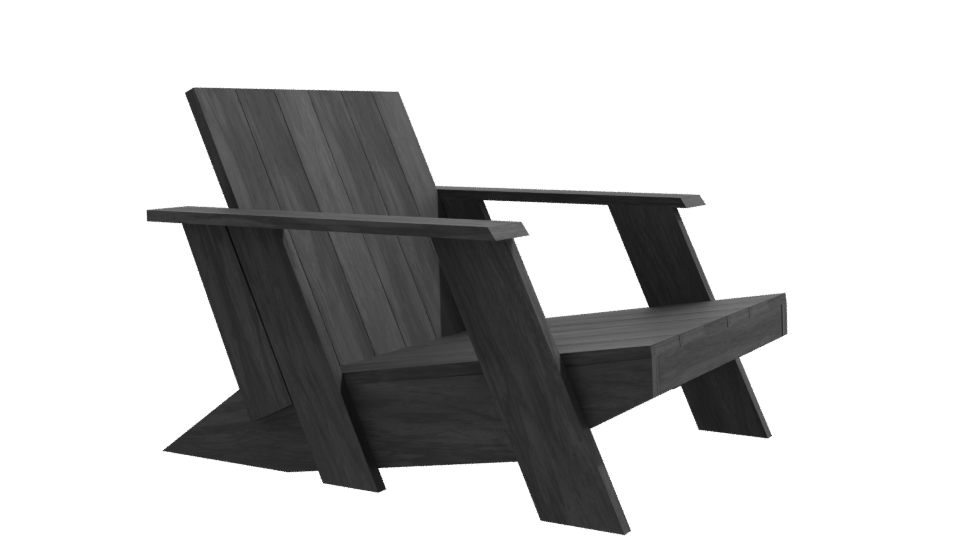 Stylish Wooden Lounge Chair Model - Professional 3D Model Render 9