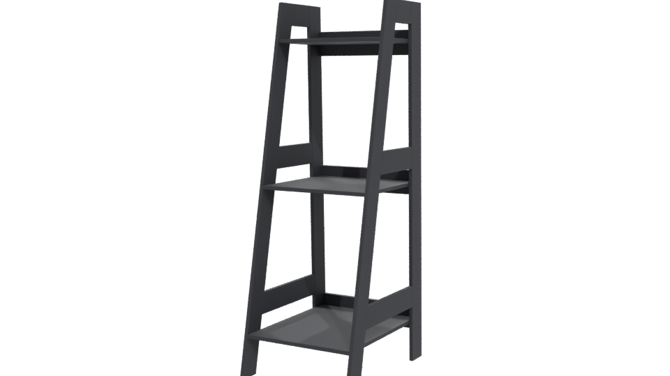 Minimalist Black Shelving Unit 3D - Professional 3D Model Render 12