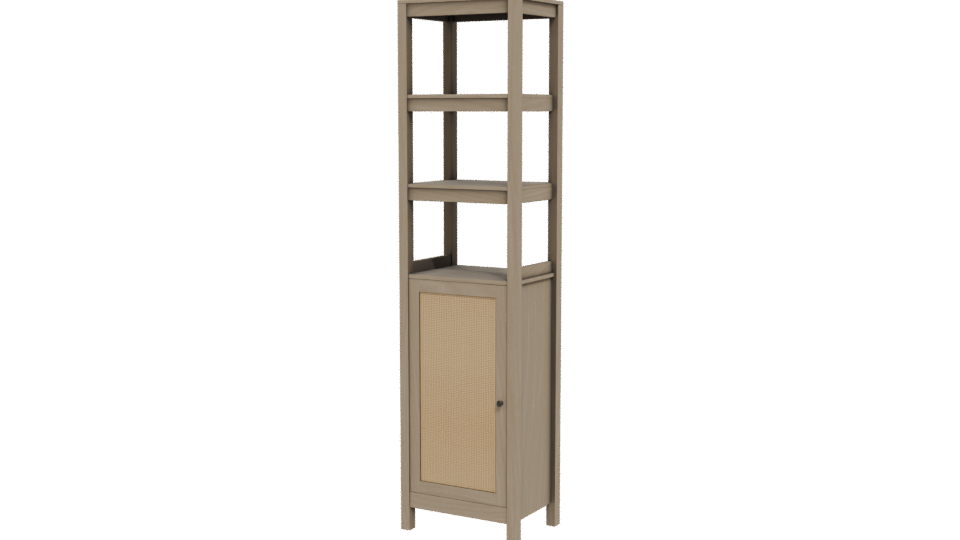 Modern Wooden Shelf Unit 3D - Professional 3D Model Render 12